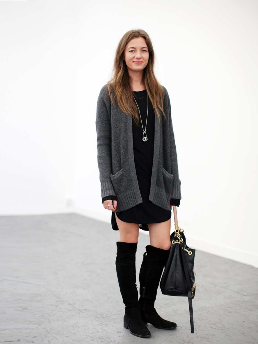 <p>Svetlana Ilnitskaya; Aritzia cardigan; Rag &amp; Bone dress; boots Vintage; Marc by Marc Jacobs bag</p><p><em><a href="http://www.elleuk.com/star-style/red-carpet/frieze-art-london-2013-kate-moss-tracey-emin">See the stars at Frieze</a></em></p><p><em>