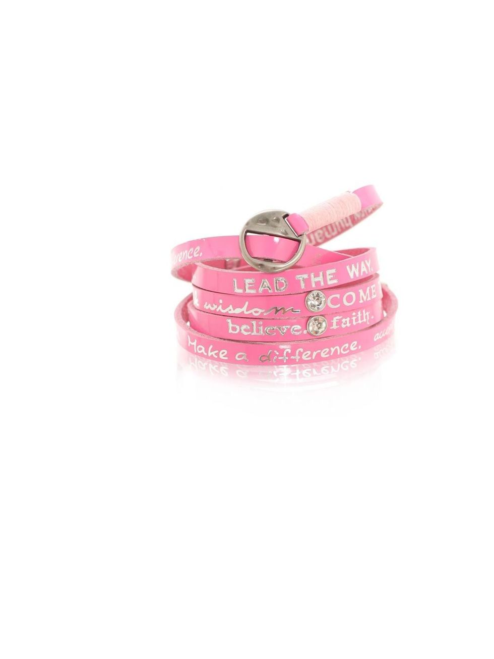 <p><a href="http://www.honestas.se/gw/">Good Works</a> bracelet in neon pink, £48</p>