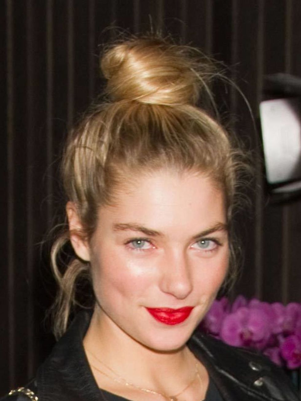 <p><strong>Jessica Hart, Australian Grand Prix Party in Melbourne, March 2011</strong>Jessicas dolly bun is in the exact place Charles Worthington intended it to be worn  this is the closest look to the catwalk version, shes even paired it with red lip