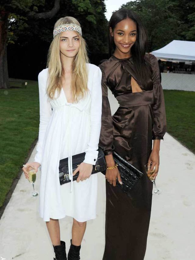 <p>Cara Delevigne and Jourdan Dunn at the Serpentine Summer Party</p>
