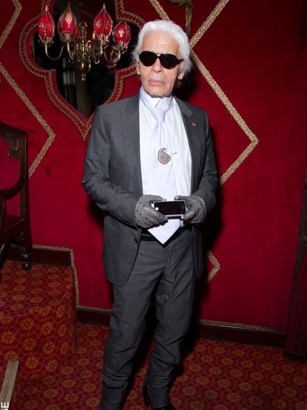 <p><a href="http://www.elleuk.com/content/search?SearchText=karl+lagerfeld&amp;SearchButton=Search">Karl Lagerfeld </a>at the Irreverent Dinner hosted by <a href="http://www.elleuk.com/content/search?SearchText=Carine+Roitfeld&amp;SearchButton=Search">Car