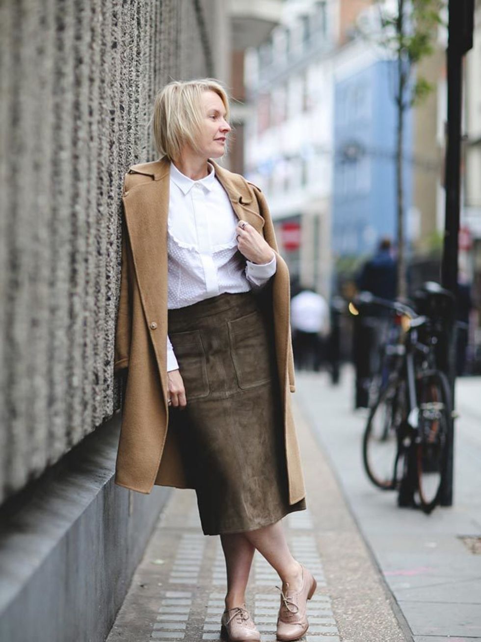 Lorraine Candy, Editor-in-Chief
Joseph coat, Red Valentino blouse, Marks and Spencer skirt and brogues