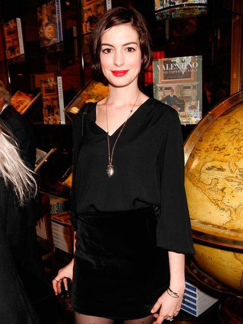 anne hathaway attends the 'valentino at the emperor's table' book signing at maison assouline flagship, london, october 2014