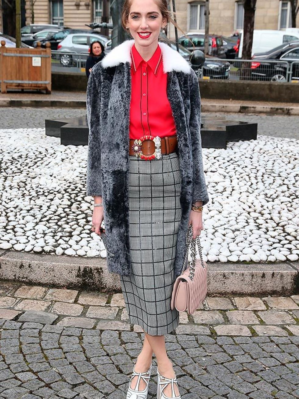 Chiara Ferragni Louis Vuitton Fashion Show in Paris March 9, 2016