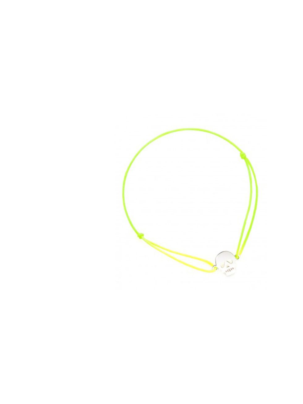 <p>Chanael K neon skull friendship bracelet, £44, at <a href="http://www.kabiri.co.uk/designers/chanael-k/neon-yellow-skull-bracelet.html">Kabiri</a></p>