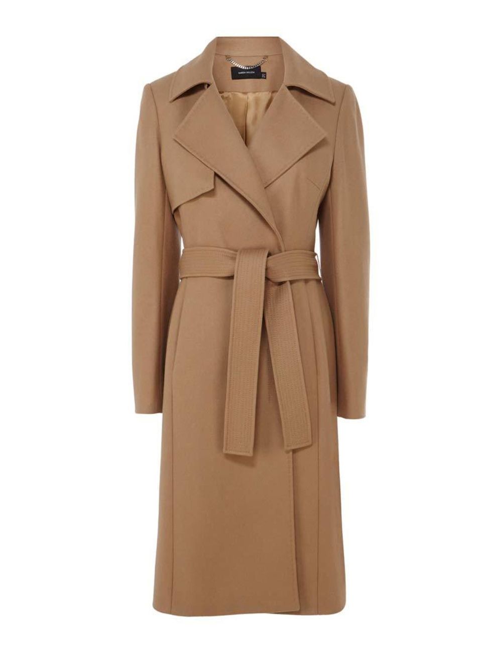 <p>Dress up denim with a little ladylike camel.</p>

<p><a href="http://www.karenmillen.com/ultimate-camel-coat/new-in/karenmillen/fcp-product/011CT05521" target="_blank">Karen Millen</a> coat, £325</p>