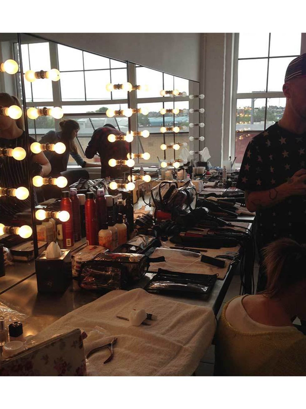 <p>First stop, hair and make-up.</p>