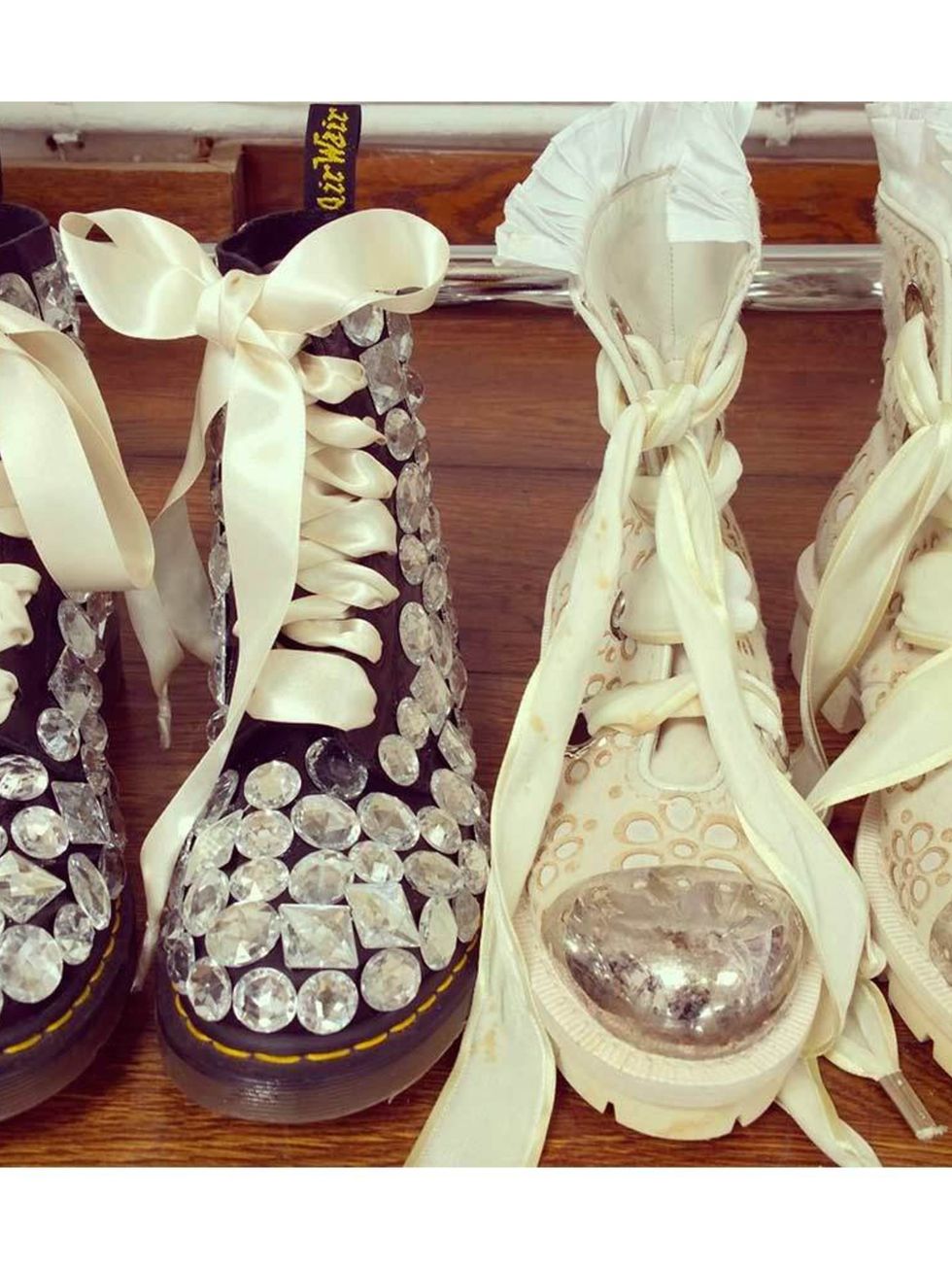 <p>Not your traditional wedding shoe... <span style="font-size:13px; line-height:1.6">Customised Doc Martens vs Alexander McQueen.</span></p>