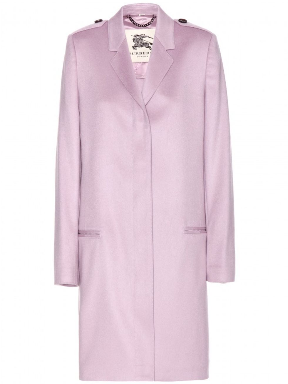 <p>Lilac is the new black (don't you know).</p>

<p>Burberry coat, £1,495, from <a href="http://www.mytheresa.com/en-gb/inverhill-cashmere-coat.html">My-theresa.com</a><br />
 </p>