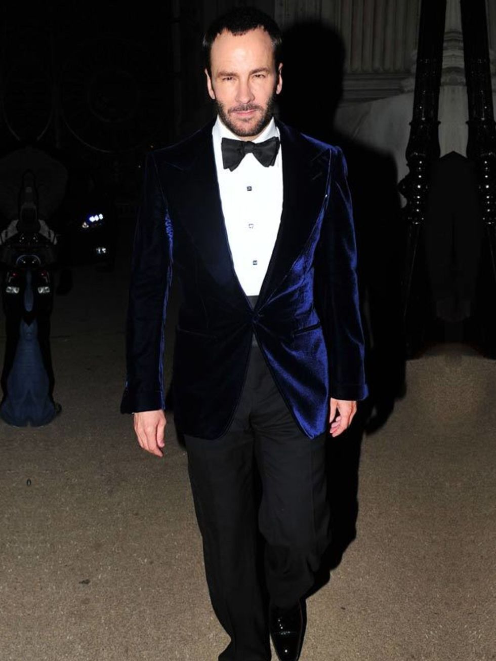 <p><a href="http://www.elleuk.com/content/search?SearchText=tom+ford&amp;SearchButton=Search">Tom Ford</a> in a velvet tux at Asprey House - Number One to celebrate Stella McCartney's 40th Birthday, 13 September 2011</p>