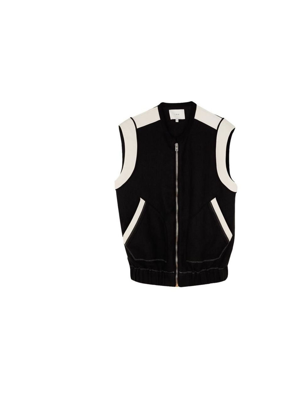 <p>Iro leather panel sleeveless jacket, £299, at <a href="http://www.urbanoutfitters.co.uk/iro-leather-panel-gilet/invt/5139465061576/&amp;colour=Black">Urban Outfitters</a></p>