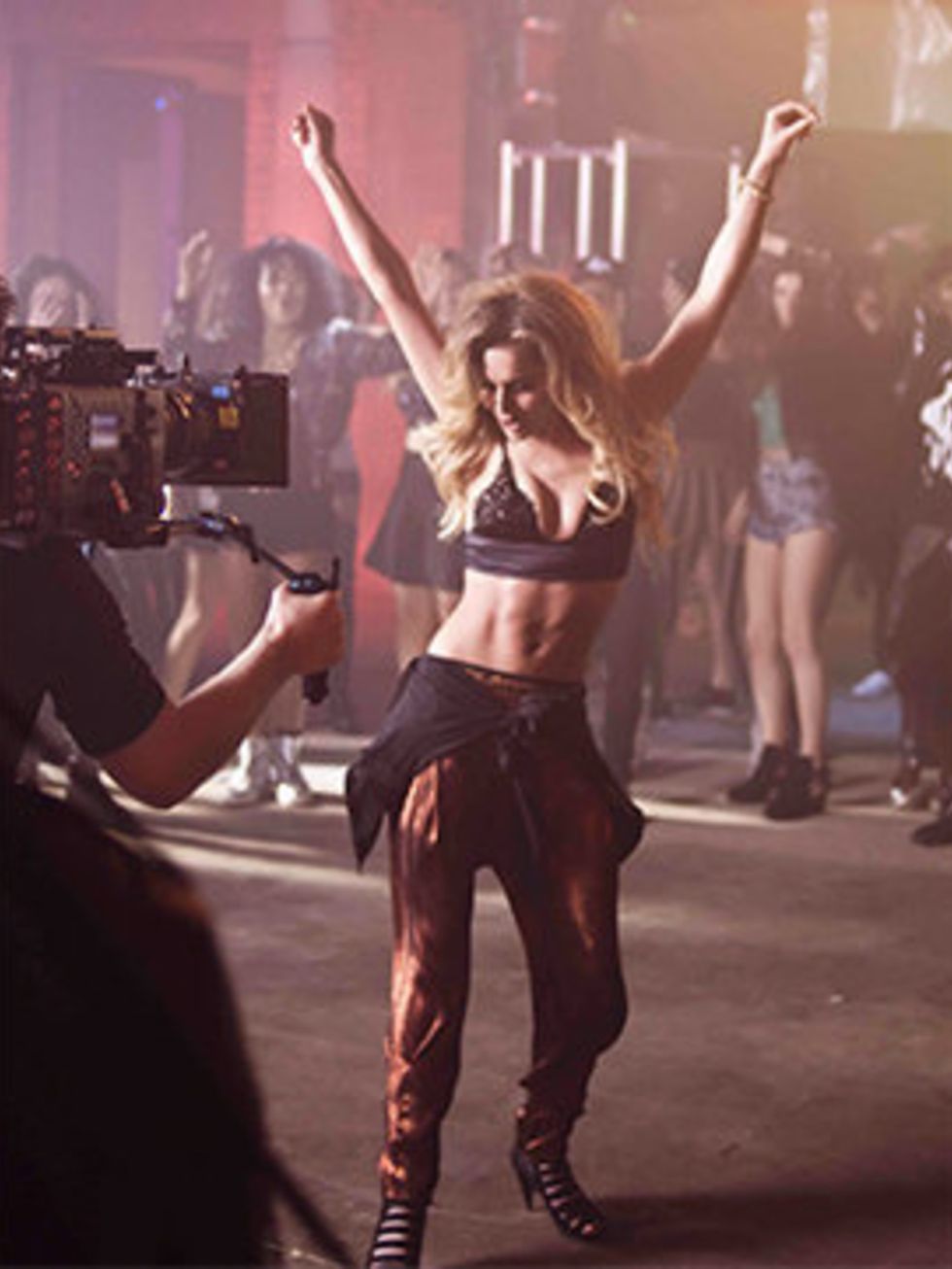 <p>Cheryl Cole on the set of Crazy Stupid Love</p>