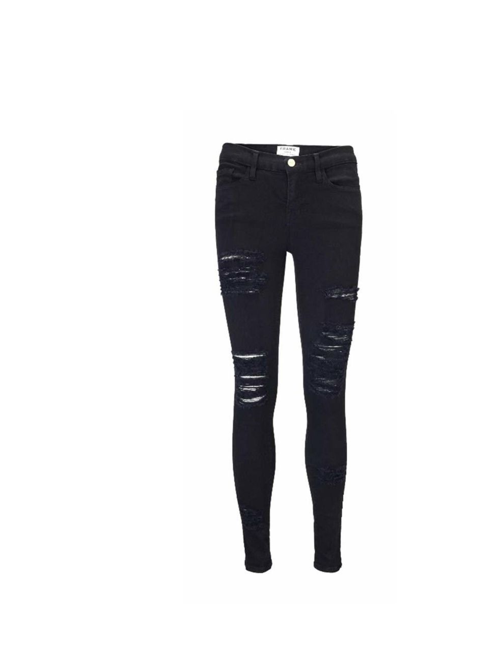 <p>Pair these ripped jeans with a crisp button down shirt and a tailored jacket for an office-friendly take on this season's grunge trend.</p><p>Frame Denim jeans, £205 at <a href="http://www.trilogystores.co.uk/frame-denim/le-color-ripped-in-noir.aspx">T