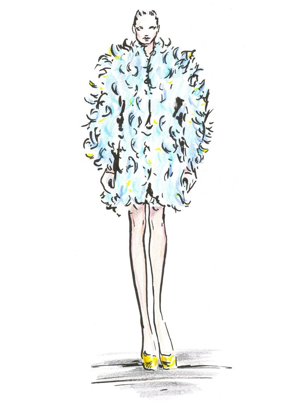 <p>A sketch of Look 5 from Nicholas Oakwell's S/S '12 couture collection.</p>