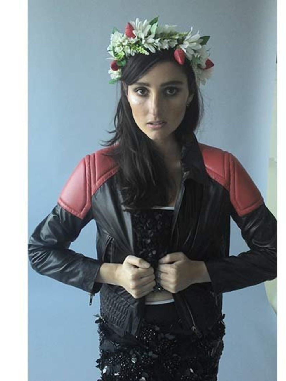 <p>Banks Wearing a floral crown by<a href="http://www.rocknrose.co.uk"> Rock'n Rose</a>. </p>