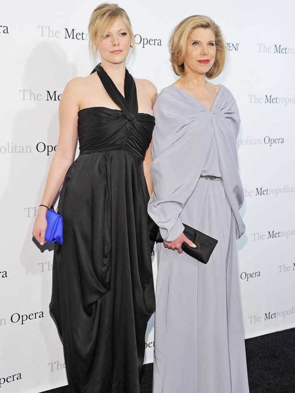 <p>Lily Cowles &amp; Christine Baranski at the Metropolitan Opera gala premiere of 'Rossini's Le Comte Ory'</p>