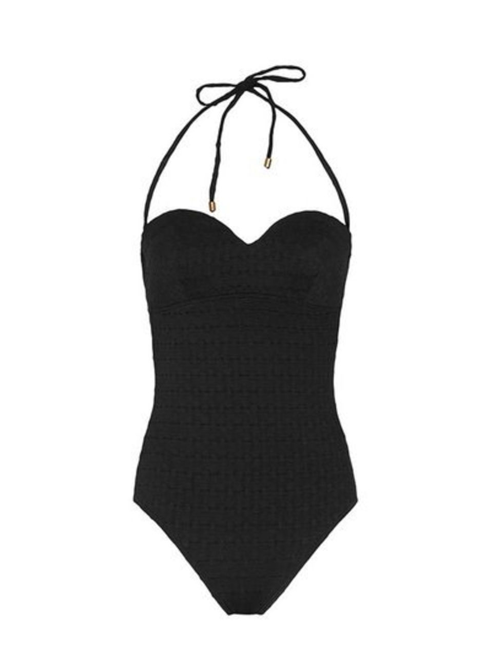 Fashion Assistant Espe de la Fuente is keeping it simple with an elegant black one-piece.

Reiss swimsuit, £79