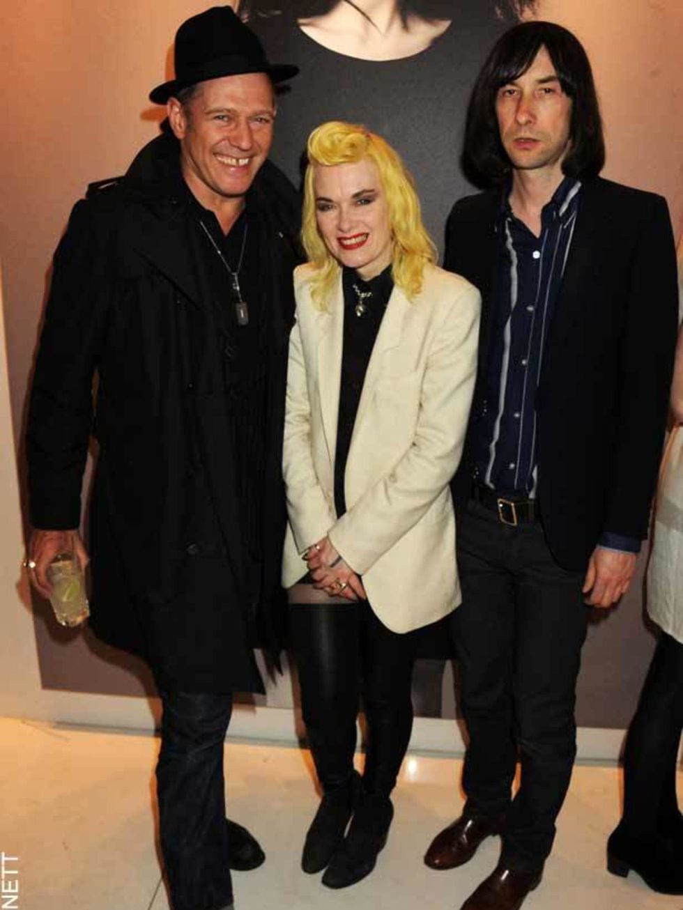 <p>Paul Simonon, <a href="http://www.elleuk.com/starstyle/special-features/(section)/w-london-calling-party/(offset)/6/(img)/757679">Pam Hogg</a> &amp; Bobby Gillisepe at the Mother of Pearl Pop Up Shop party in London, 12th April, 2011</p>