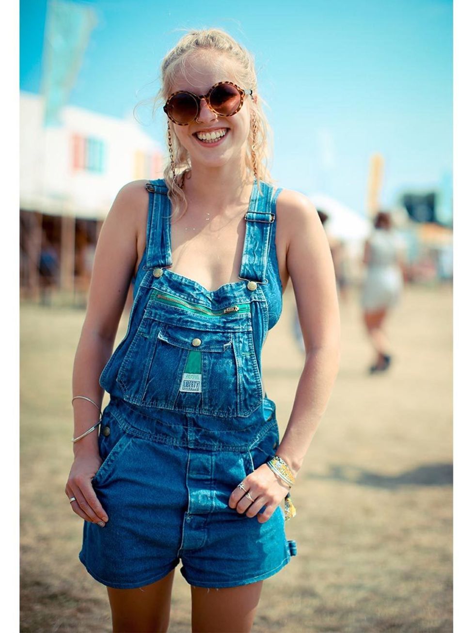 Sophie wears Liberty dungarees, ASOS sunglasses.
