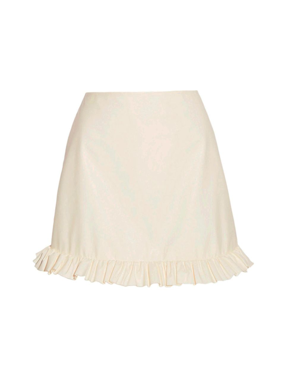<p><a href="http://www.net-a-porter.com/product/550947/Topshop_Unique/ruffled-faux-leather-mini-skirt" target="_blank">Topshop Unique</a> skirt, £95</p>