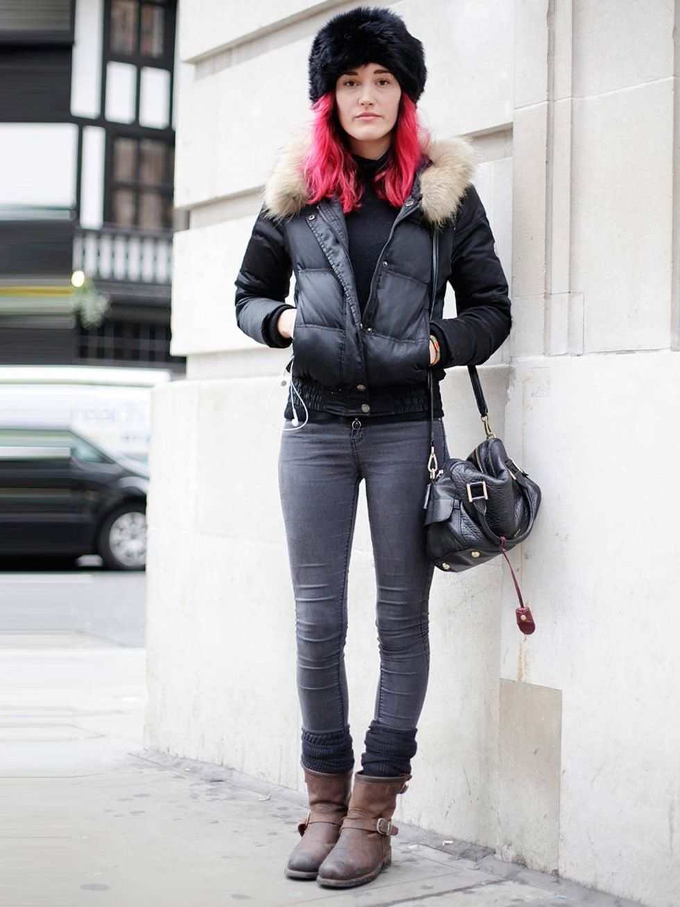 <p>Ljiljana, 22. Moncler jacket, Topshop jeans, vintage hat, Paul Smith bag.</p>