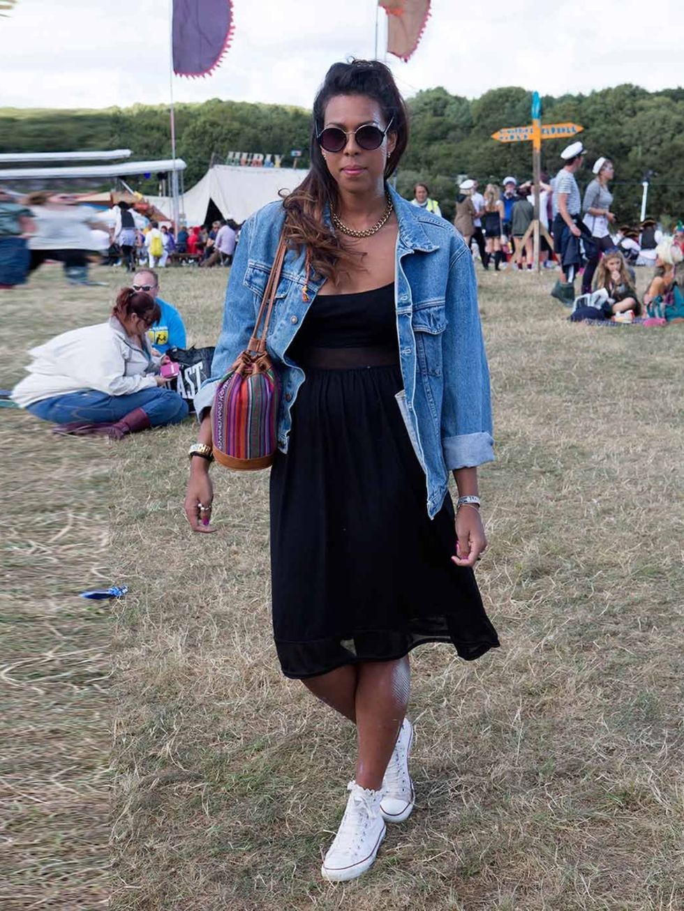 <p>Ruth Drysdale wears Levi's denim jacket, ASOS dress and Primark bag.</p><p>For other festival street style see...</p><p><a href="http://www.elleuk.com/style/street-style/secret-garden-party-street-style-2013">Secret Garden Party Street Style</a></p><p>