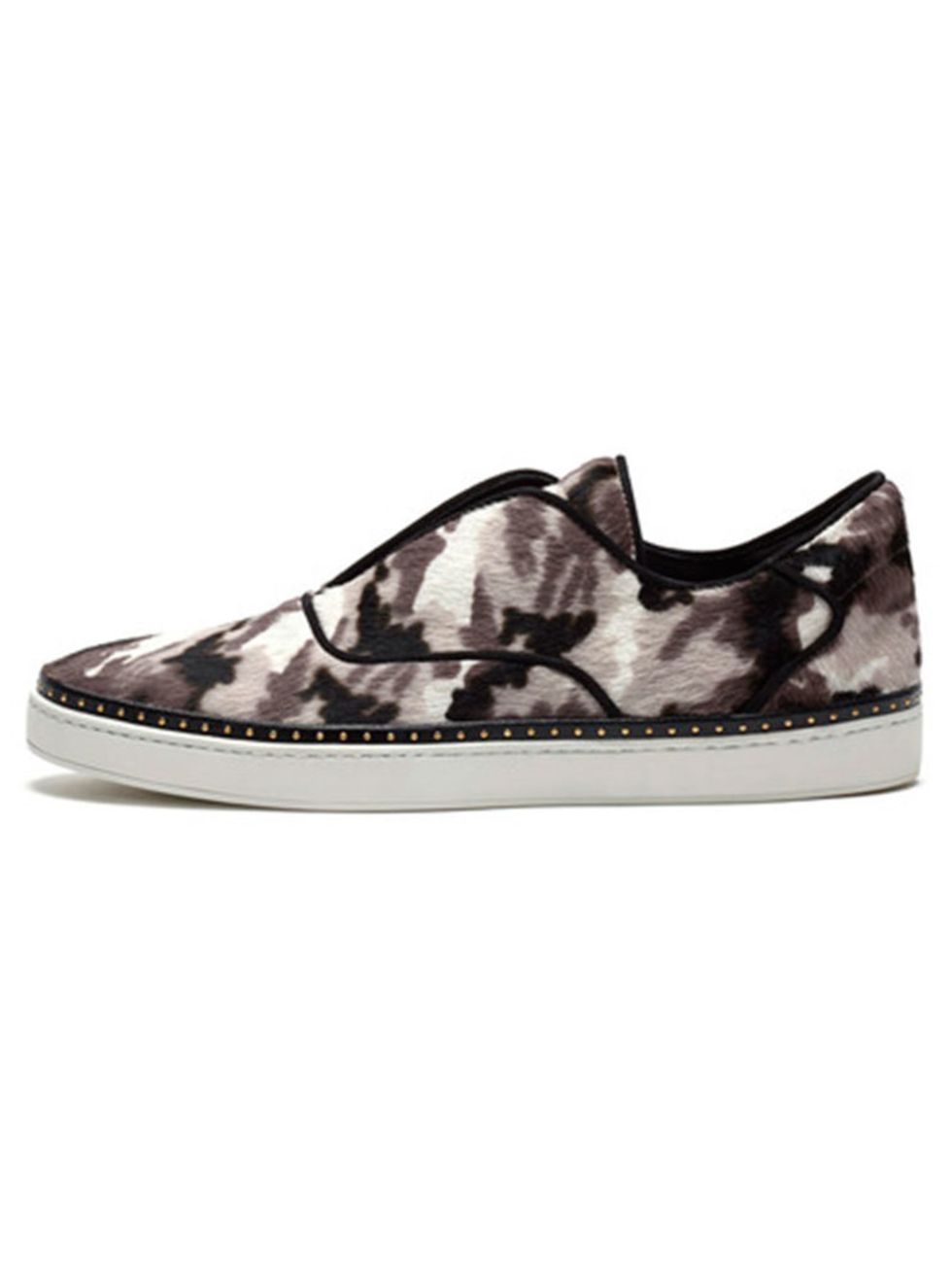 <p><a href="http://www.mulberry.com/shop/shoes/sneakers/mulberry-slip-on-sneaker-black-white-camouflage-haircalf" target="_blank">Mulberry</a> trainers £590</p>