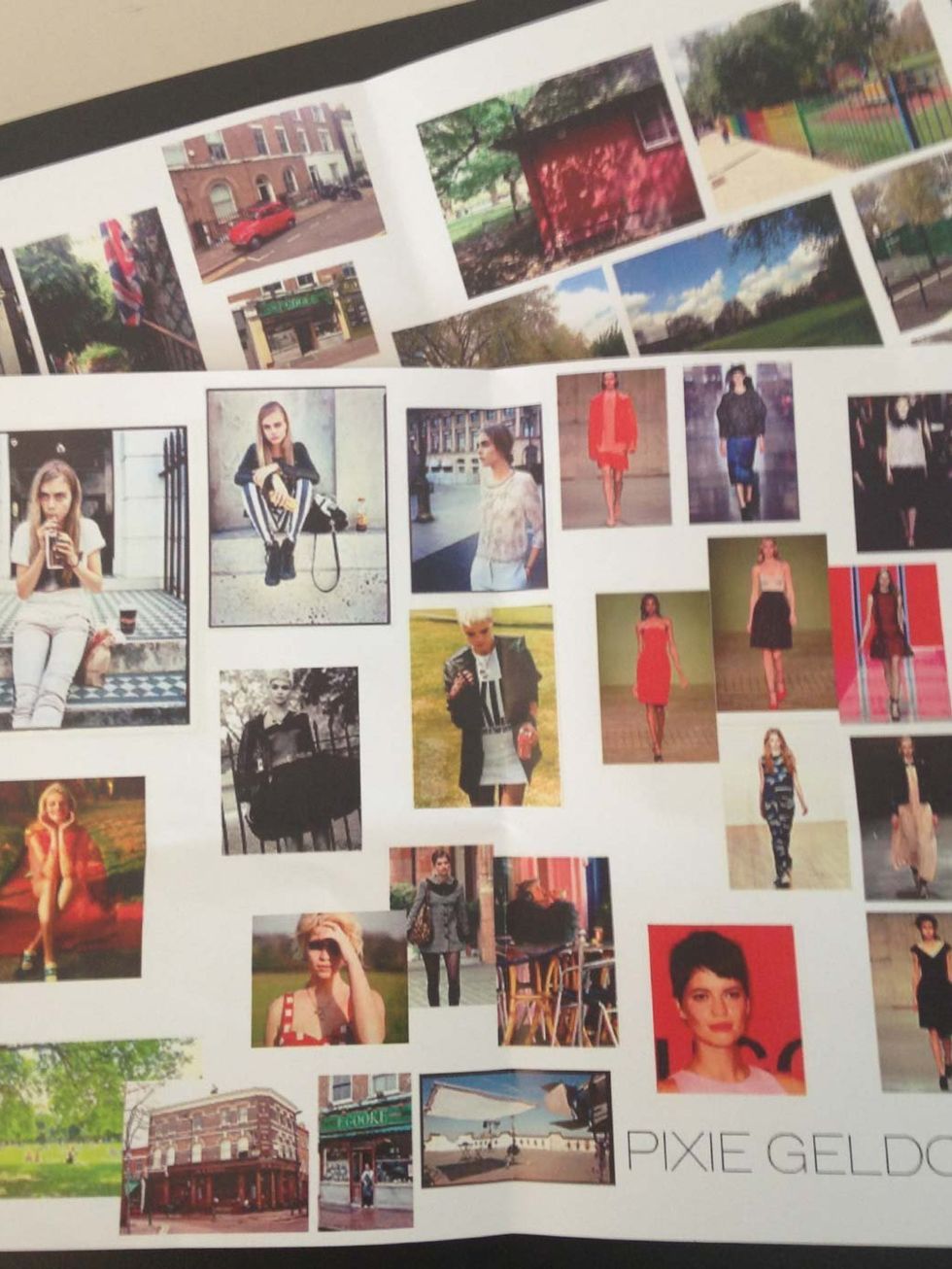 <p>The mood board for ELLEs August 2013 London fashion cover shoot.</p>