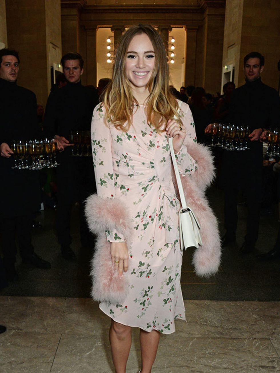 Suki Waterhouse attends the Topshop Unique AW16 show in London, February 2016.