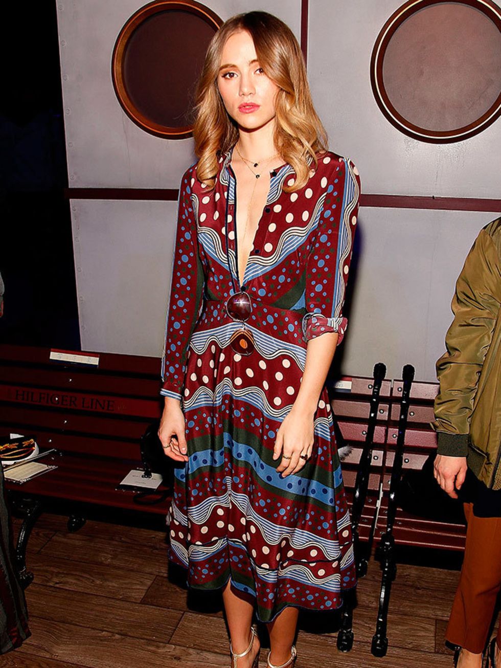 Suki Waterhouse attends the Tommy Hilfiger AW16 show in New York, February 2016.