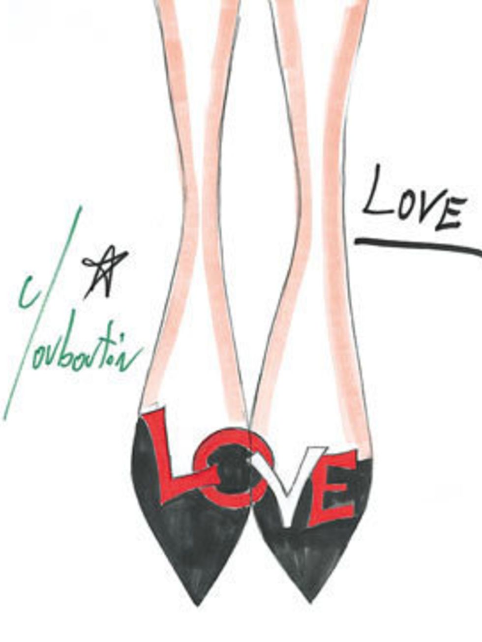 <p>Christian Louboutin's Love shoes.</p>