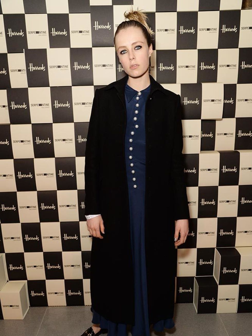 Edie Campbell attends the Serpentine Gallery and Harrods Future Contemporaries during London Fashion Week AW16