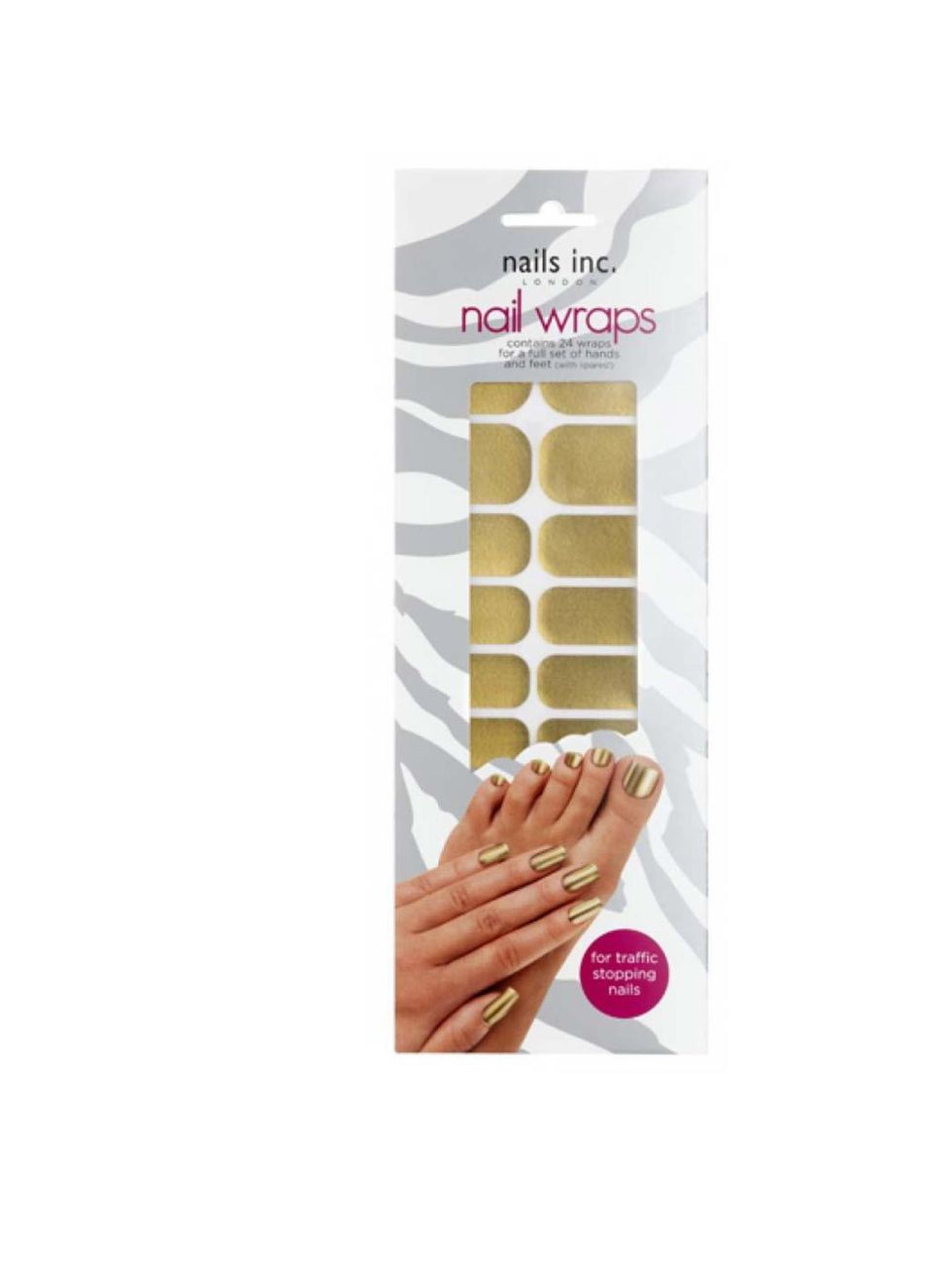 <p>Bought a perfect pair of peeptoes for the Christmas party? Its time to tidy up those toes. <a href="http://www.nailsinc.com/nailpolish/solid-gold-nail-wraps/880/">Nail Inc</a> Nail Wraps come with transfers for both the fingers and toes, for complete 