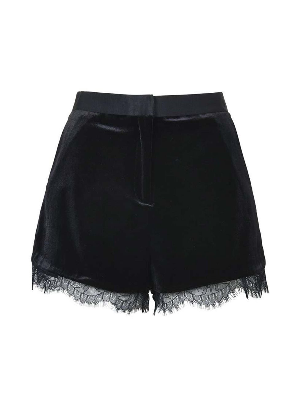 <p>Not dissimilar to a pair that Art Director Miette L. Johnson has been spotted wearing for everyday.</p>

<p><a href="http://www.topshop.com/en/tsuk/product/clothing-427/halloween-3473593/going-out-3489214/velvet-lace-shorts-3503209?refinements=category