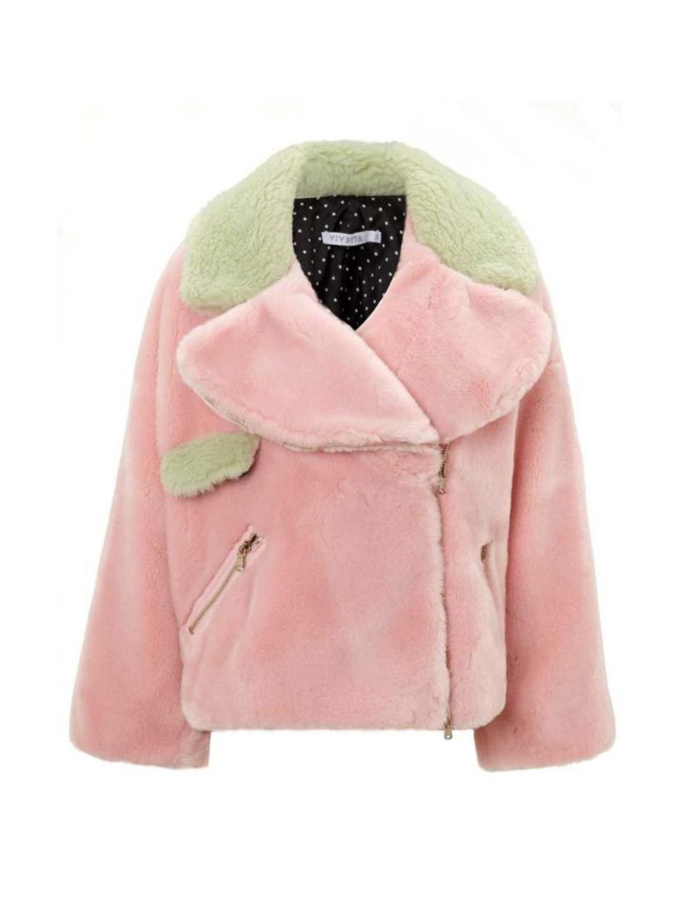 <p>Vivetta jacket, £640 at <a href="http://www.avenue32.com/pink-faux-fur-pippa-jacket-63101/" target="_blank">Avenue32</a></p>