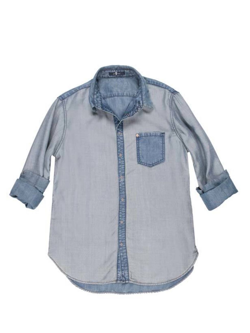 <p>The UK festival season is about to kick off, and from what we spotted at Primavera and Coachella, its all about open denim shirts and espadrilles 7 For All Mankind denim shirt, £145, for stockists call 0207 734 8062</p>