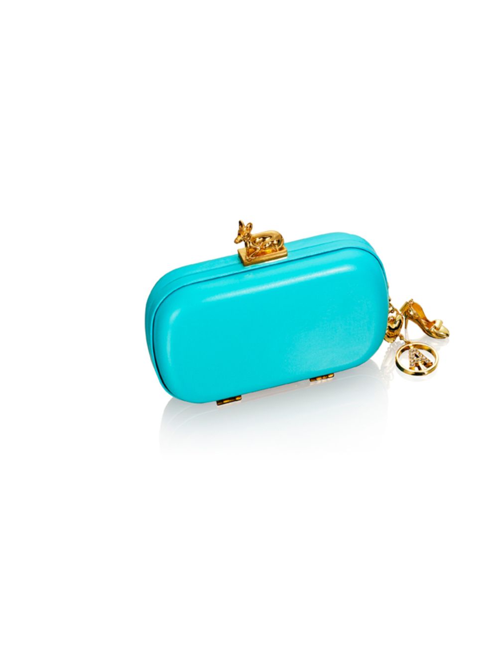 <p><a href="http://www.hm.com/gb/anna-dello-russo">ADR for H&amp;M</a> turquoise and gold clutch, £34.99, for stockists call 0844 736 9000</p>