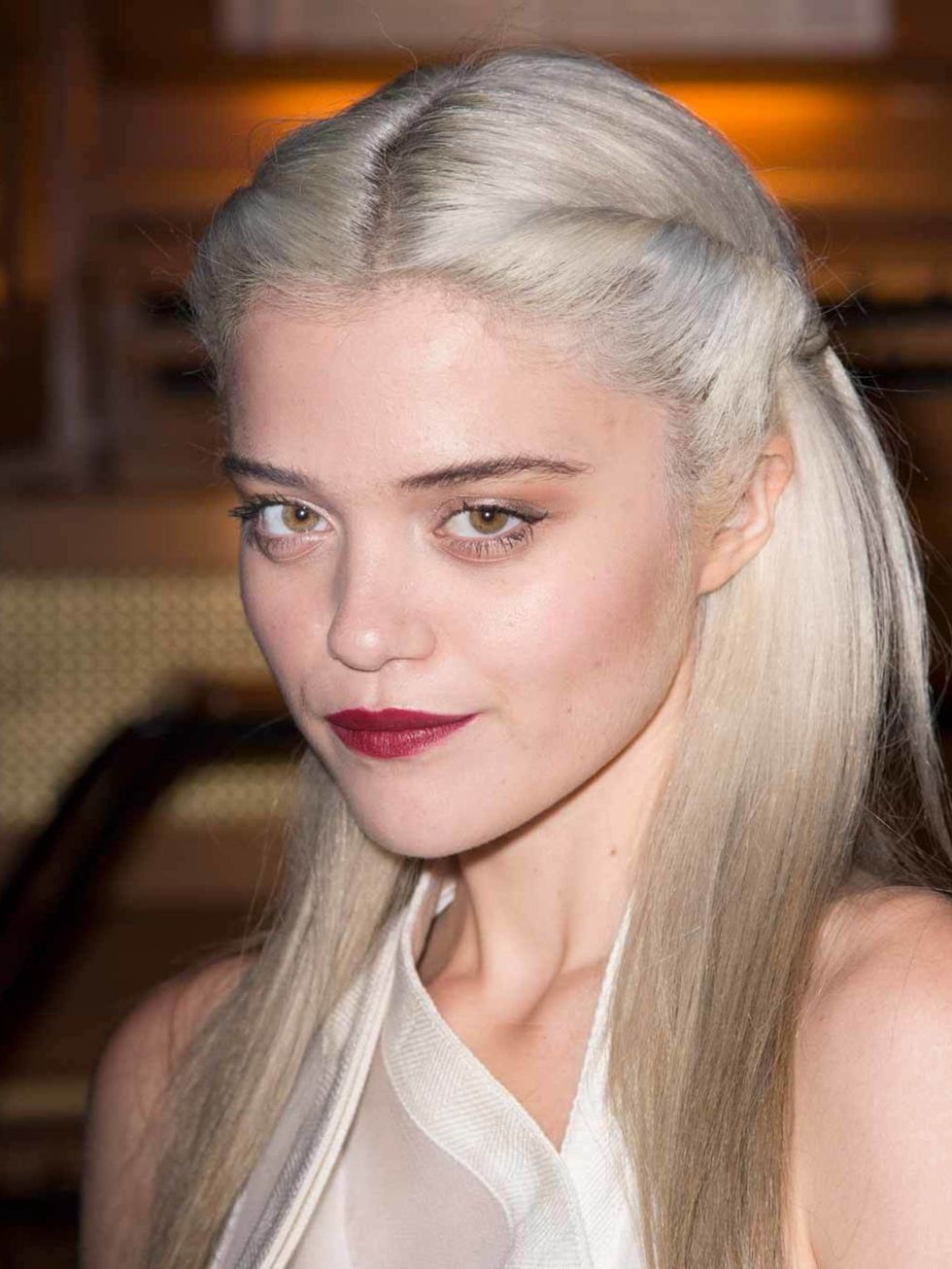 <p><strong>Sky Ferreira</strong></p><p>The undoubted winner of fashion months best beauty look? Sky Ferreira. We are in awe of this look. Edgy, glamorous, right on trend and a little bit quirky. Skys vampy red lip contrasts to glorious effect against he