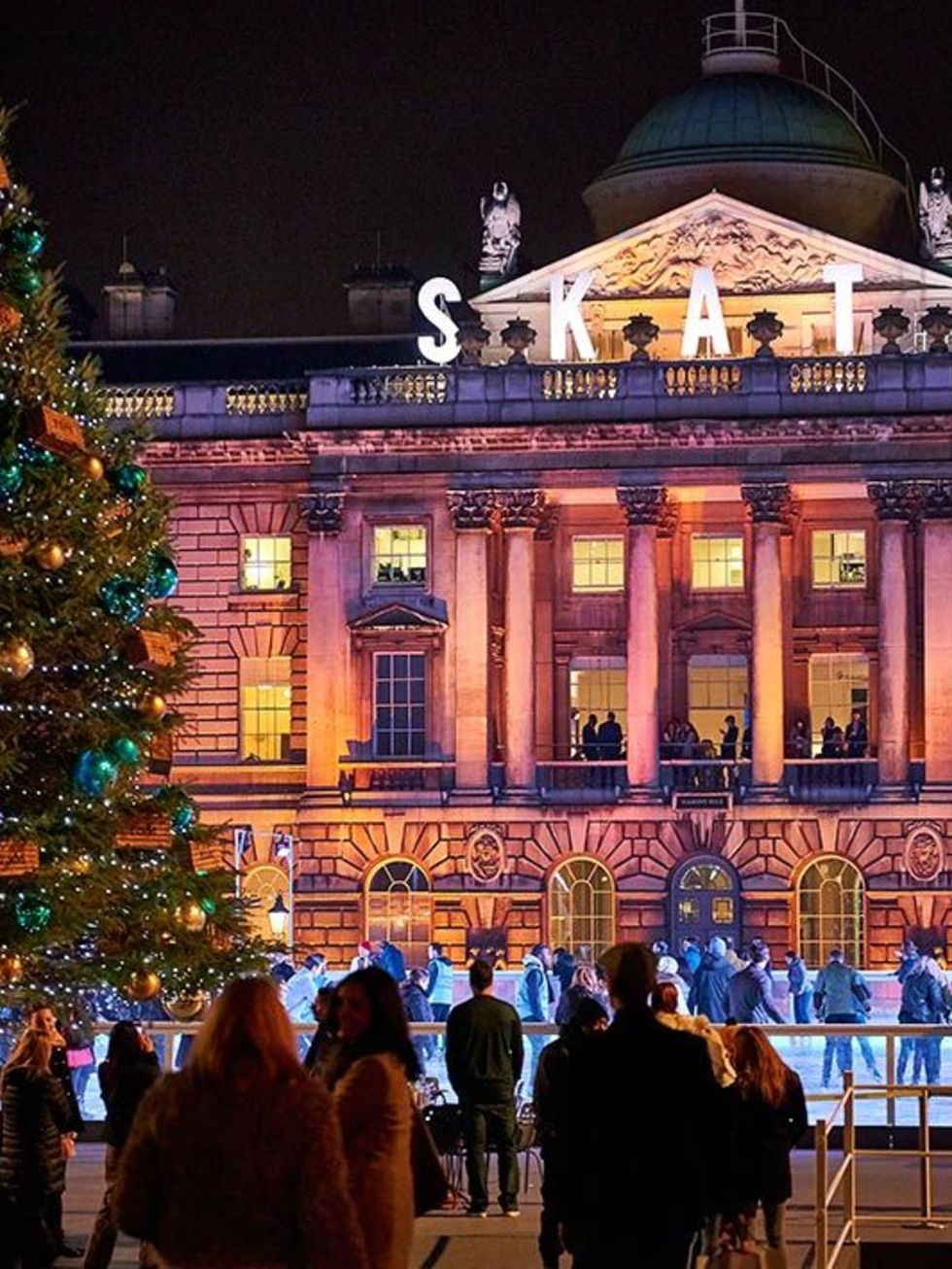 <p>POP-UP: Skate at Somerset House </p>

<p>And Christmas is officially... Go! Which means it's time to whirl, twirl and pirouette (or cling desperately to the side) at this, London's most romantic outdoor ice rink. As well as the chance to get slip-slide
