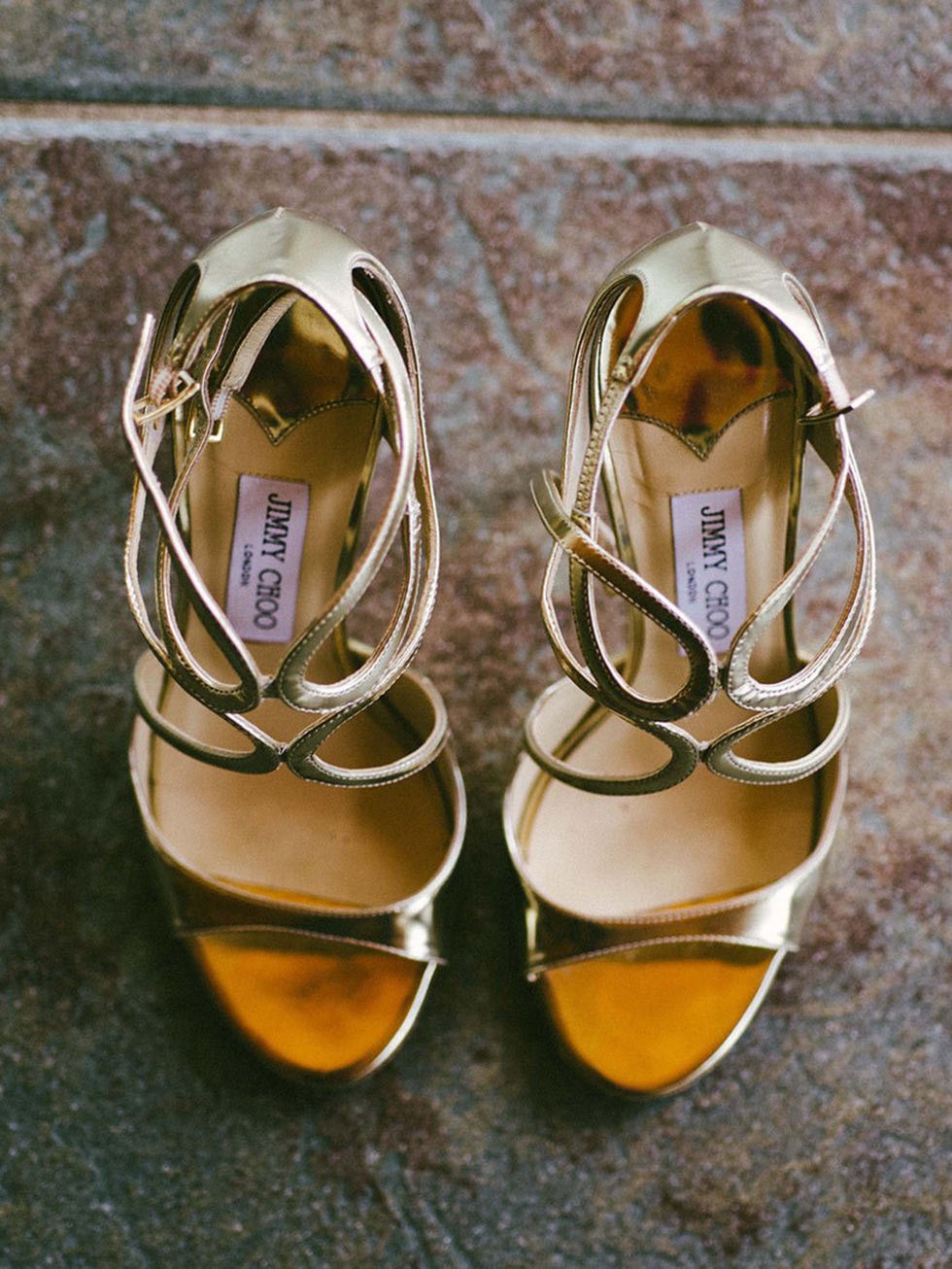 <p>My wedding shoes were Jimmy Choo: a gift from my 94-year-old great granddad. </p>
