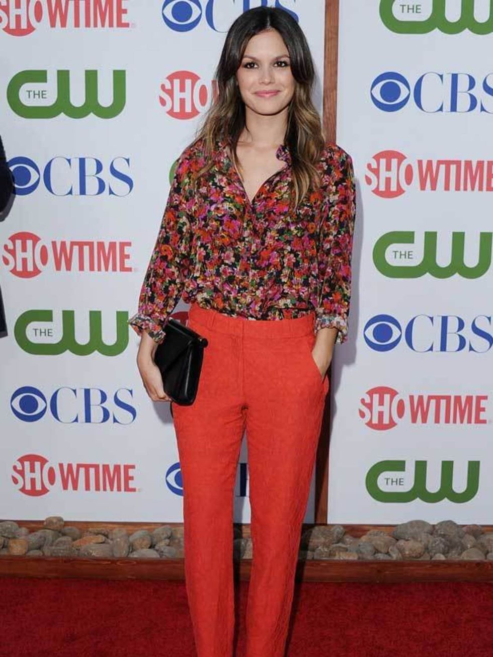 <p><a href="http://www.elleuk.com/starstyle/style-files/(section)/Rachel-Bilson">Rachel Bilson</a> mixing feminine florals with tailored trousers and <a href="http://www.elleuk.com/fashion/editor-s-picks/leopard-print">leopard print</a> shoes</p>