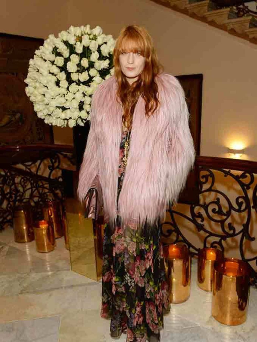 Florence Welch attends private reception hosted by Gucci and Frieze Masters in London, October 2014.