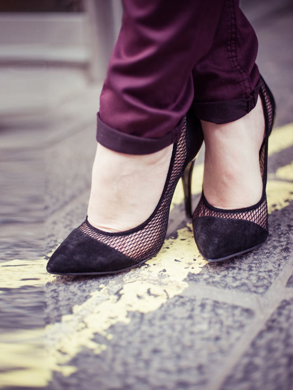 <p>Black pumps <a href="http://www.asos.com/ASOS/ASOS-PRESSED-Pointed-High-Heels-with-Suede-Detail/Prod/pgeproduct.aspx?iid=2525422&amp;cid=6461&amp;Rf-400=53&amp;sh=0&amp;pge=0&amp;pgesize=200&amp;sort=-1&amp;clr=Black">ASOS</a> £55, Burgundy maternity j