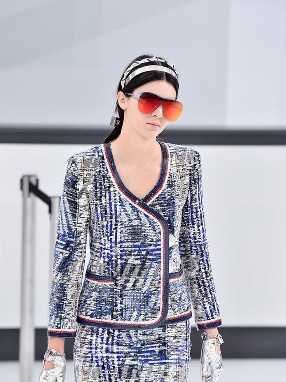 Kendall Jenner on the Chanel catwalk during Paris Fashion Week, September 2015