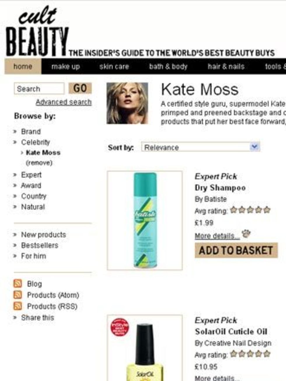 <p>Like most websites Cult Beauty sorts their wares into easily searchable categories and their brand list is pretty impressive including <a href="http://www.elleuk.com/find/%28term%29/essie">Essie</a>, Becca and <a href="http://www.elleuk.com/find/%28ter