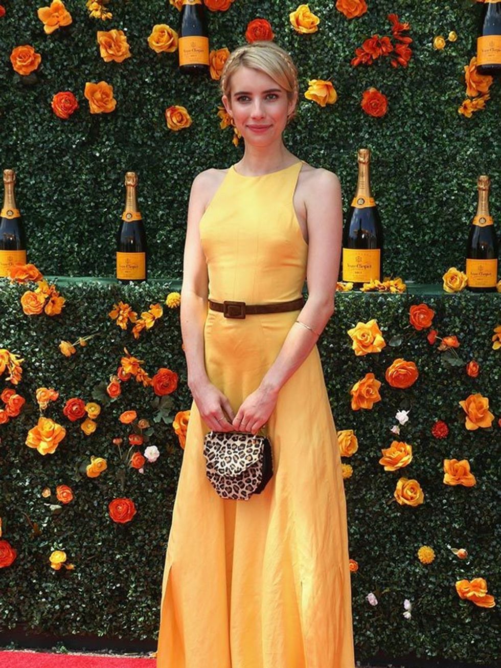 Emma Roberts attends the Veuve Clicquot Polo Classic at Liberty State Park, May 2015.