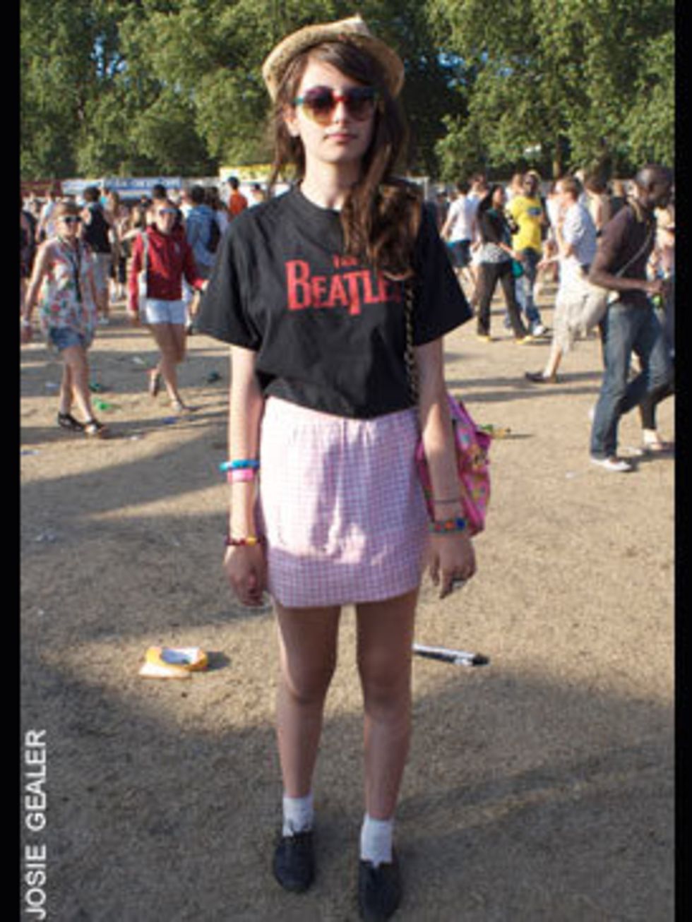<p>Debi Stylinaivs made the skirt herself, the band tshirt is vintage and her accessories are by Topshop</p>