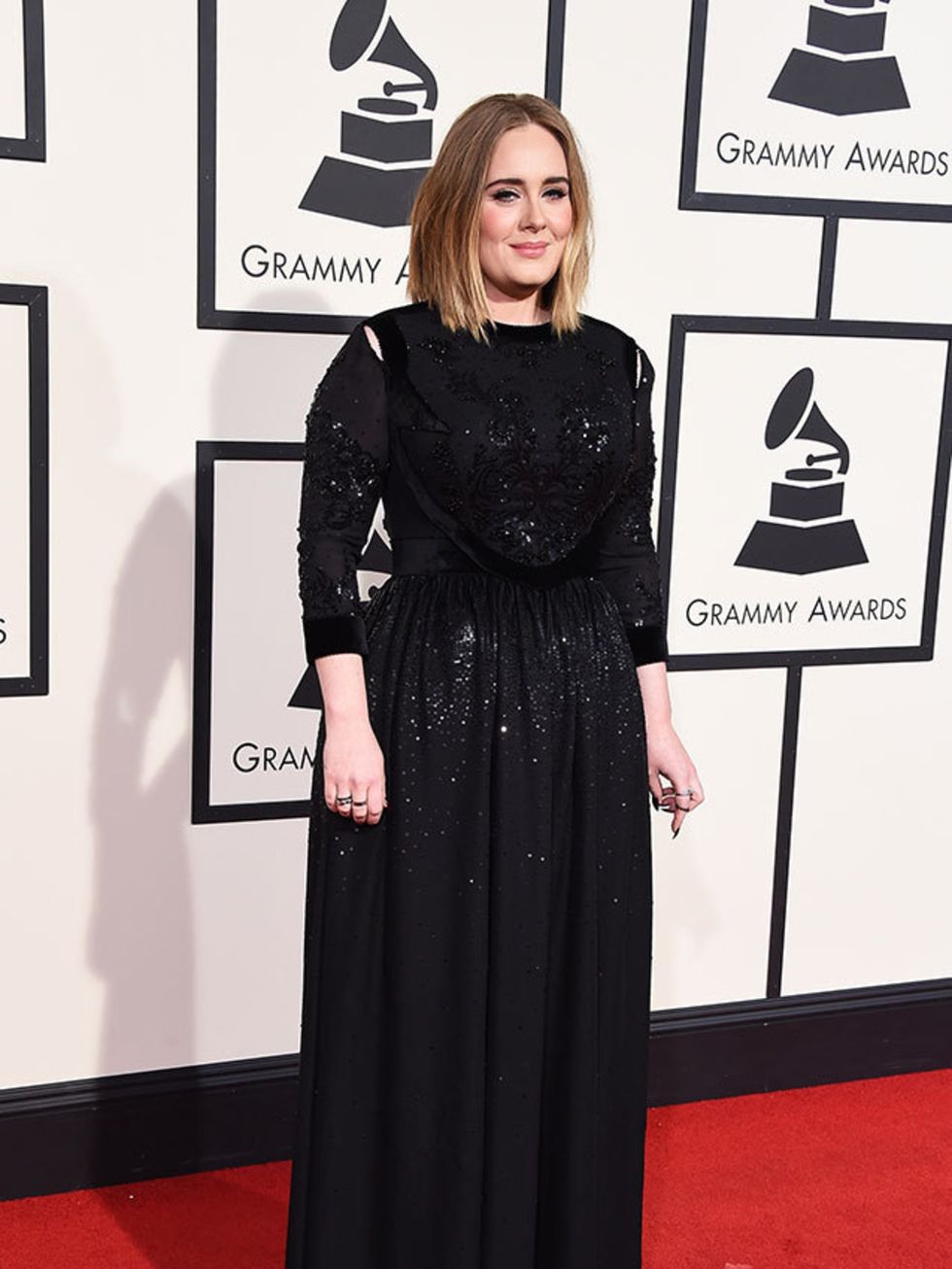 <p>Adele in Givenchy Haute Couture by Riccardo Tisci at the Grammy Awards 2016 in LA, February 2016.</p>