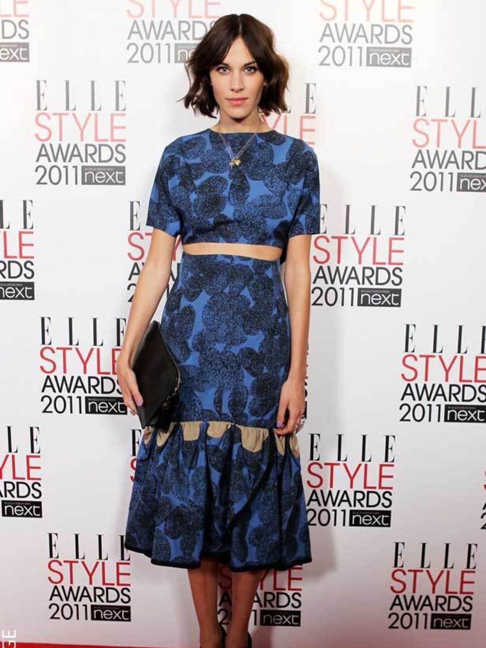<p><a href="http://www.elleuk.com/starstyle/style-files/%28section%29/Alexa-Chung">Alexa Chung</a> wearing an <a href="http://www.elleuk.com/catwalk/collections/yves-saint-laurent/spring-summer-2011/review">Yves Saint Laurent</a> dress at the <a href="htt