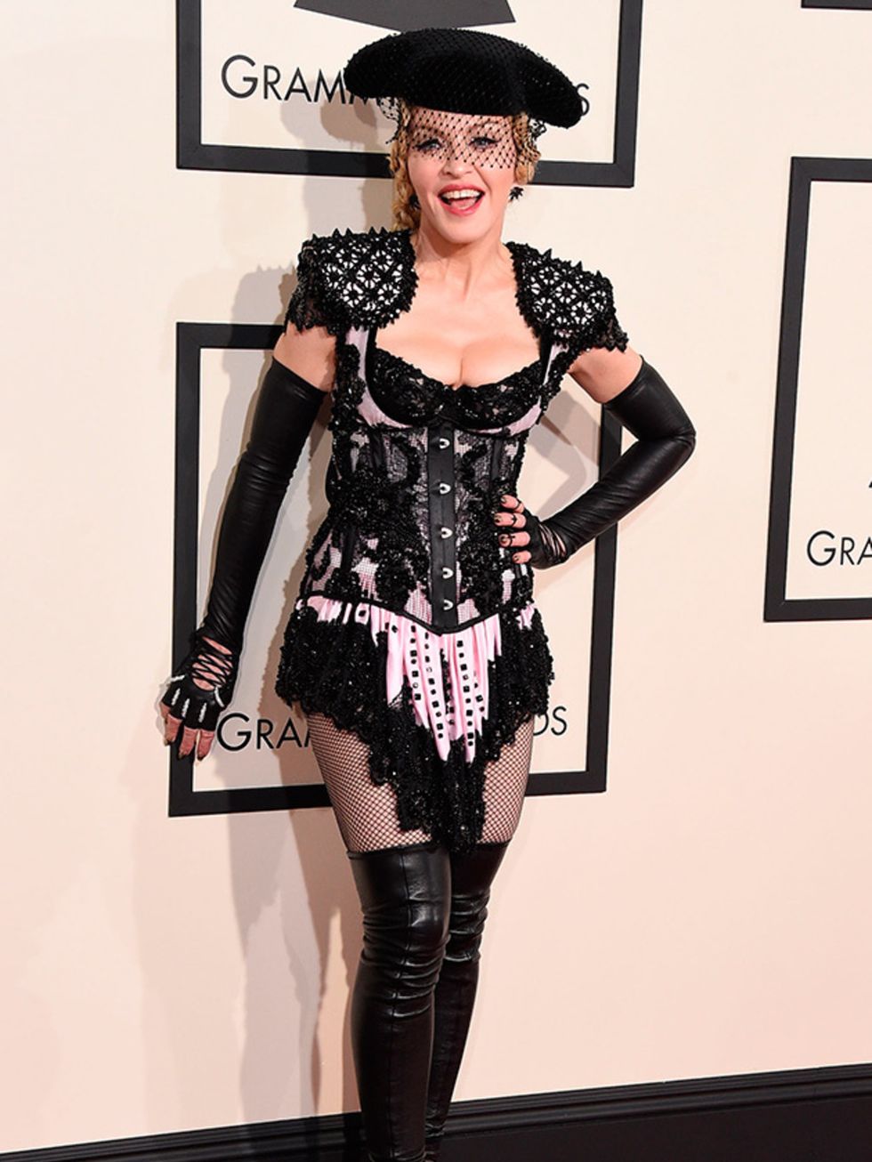 Madonna attends 57th Annual Grammy Awards, 2015.